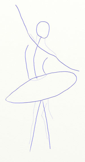 Bedenk dat ballerina's nogal dun zijn, dus probeer delen van het lichaam te portretteren die niet al te weelderig zijn